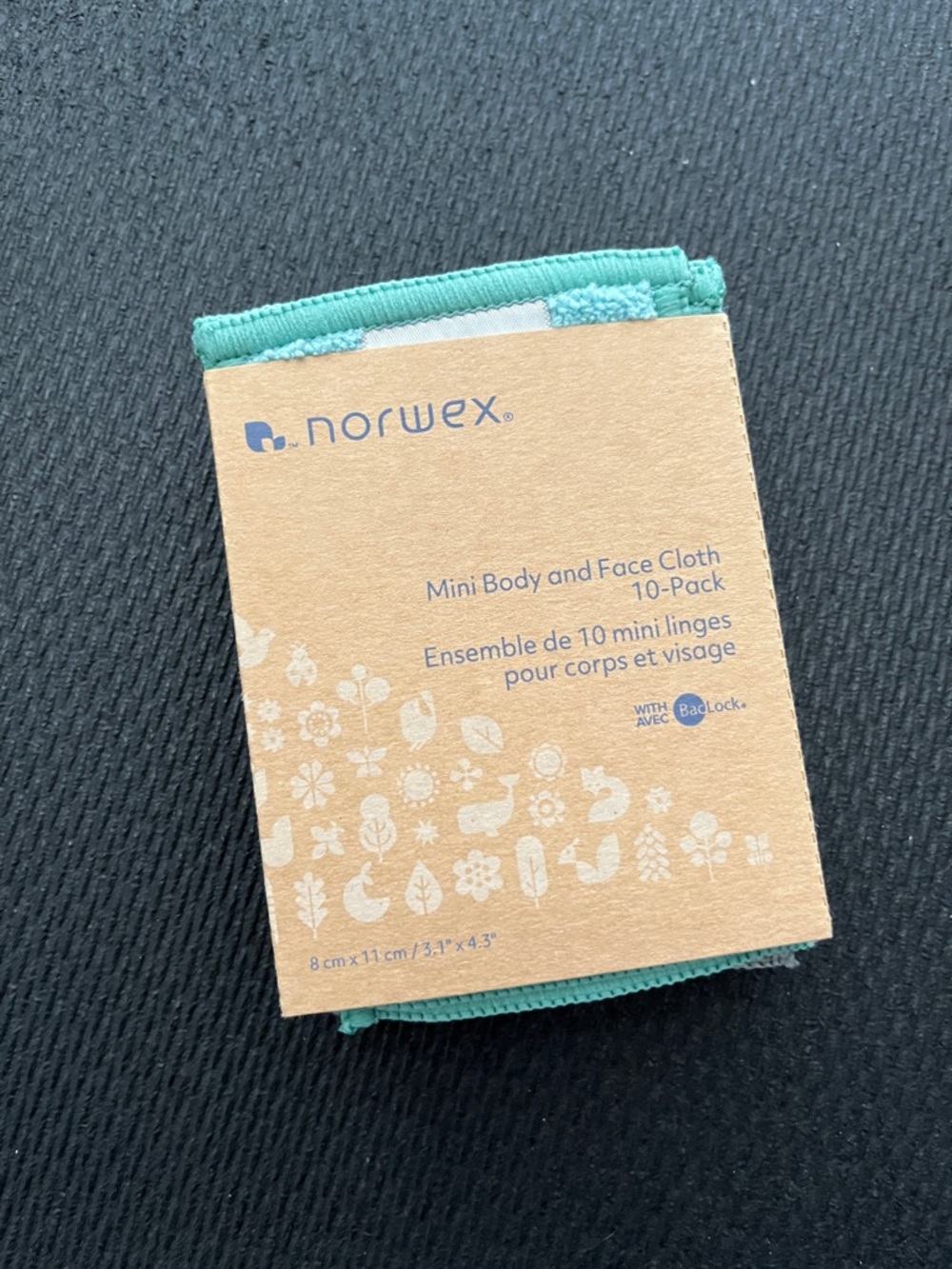Norwex Mini Body & Face Cloths - Teal Accent